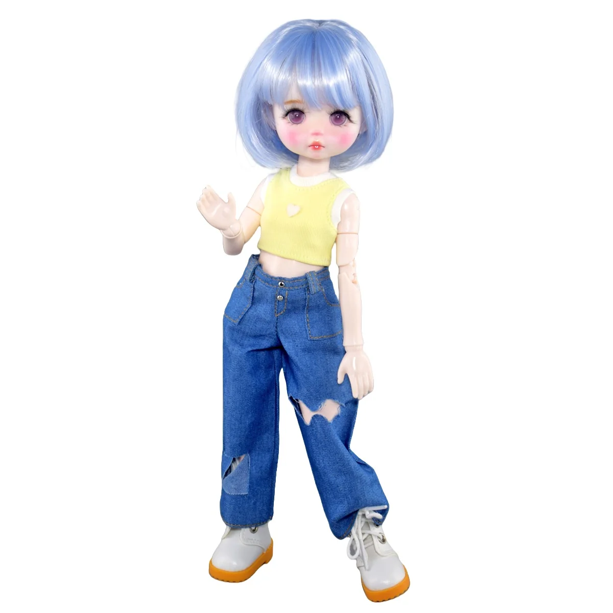 

YUTOTUE 30cm Height Girl Doll Toy Handpainted Makeup Removable Short Hair Fashion Clothes Full Set
