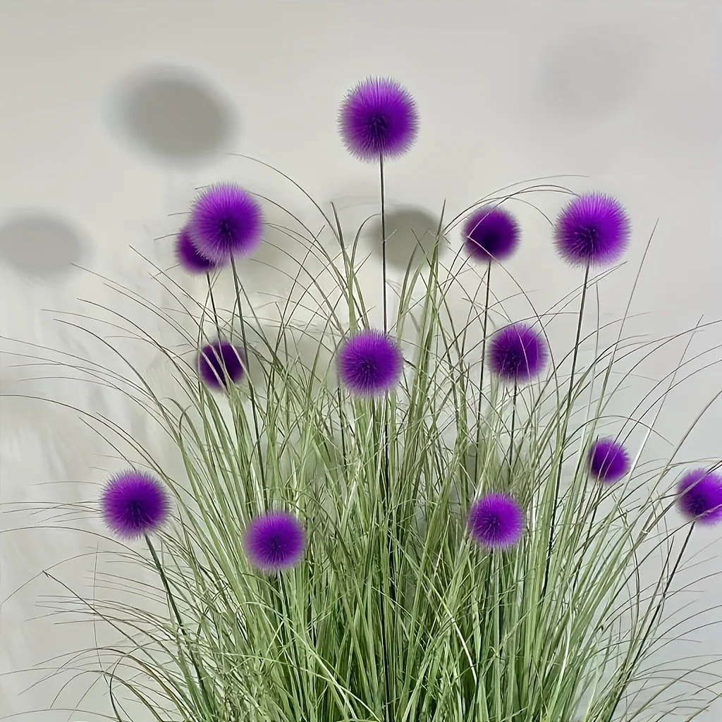 5 Stück künstliche Pflanzen mit violetten Knollen, geeignet für Heimdekoration, Festival- und Partydekoration, Hof- und Gartendekoration – Detail 5