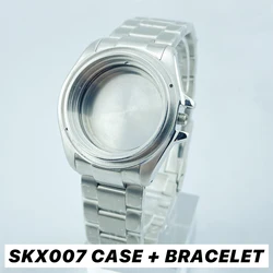 42mm SKX007/SRPD 30ATM Water Resistant Crown Guard at 3 O'Clock Silver Watch Case Mod Parts SKX Bracelet 316L Stainless Steel