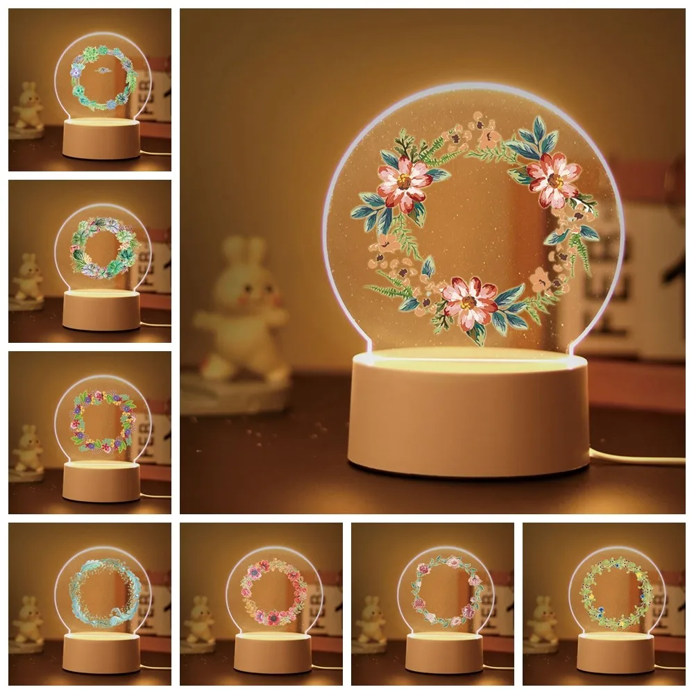 

1 pc lovely Modern wreath Table Lamp Usb Atmosphere Desk Lamp