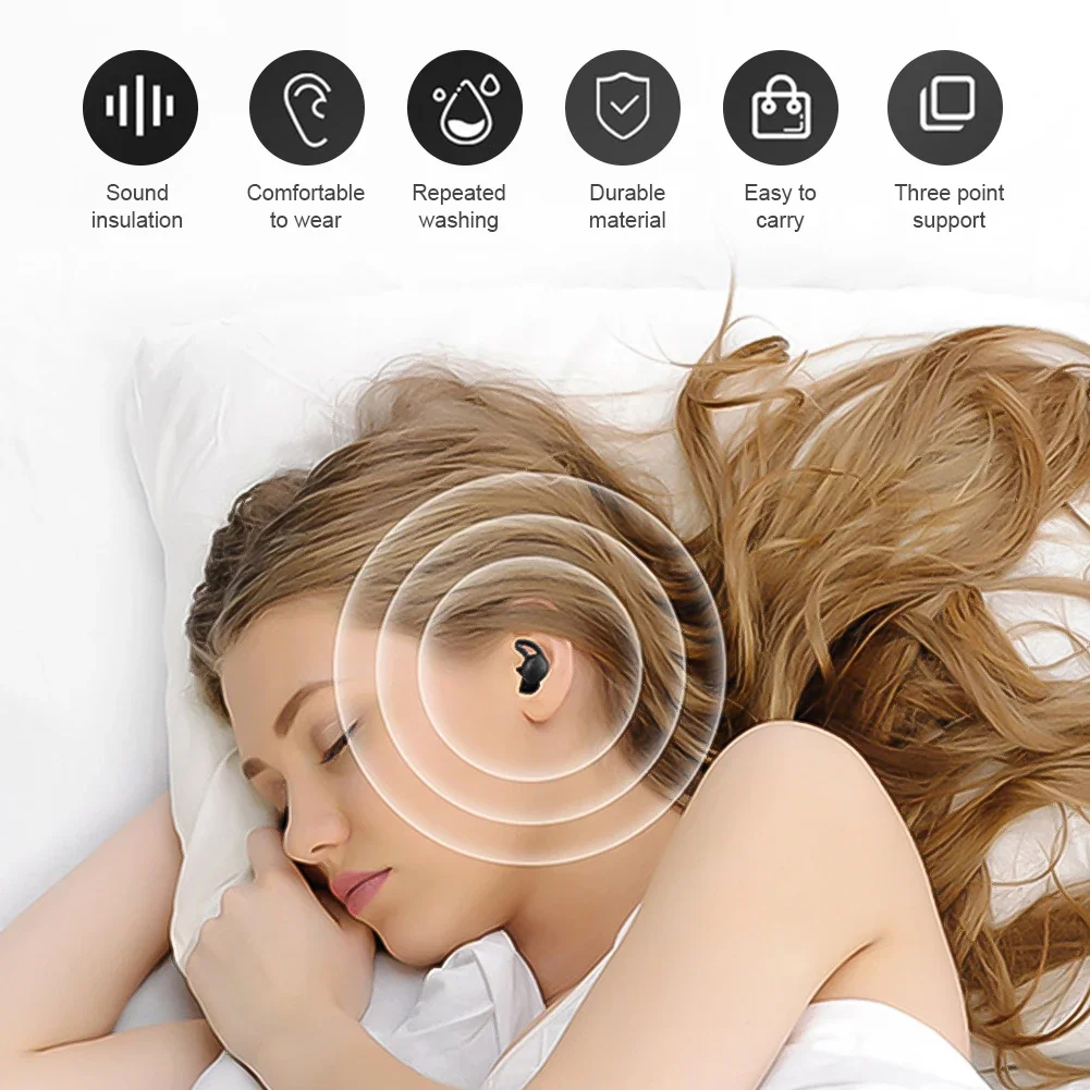 Soundproof Ear Plugs For Sleeping Noise Cancelling Hearing Protection, Soft Silicone Reusable Ear Plugs for Sleeping,Swimming