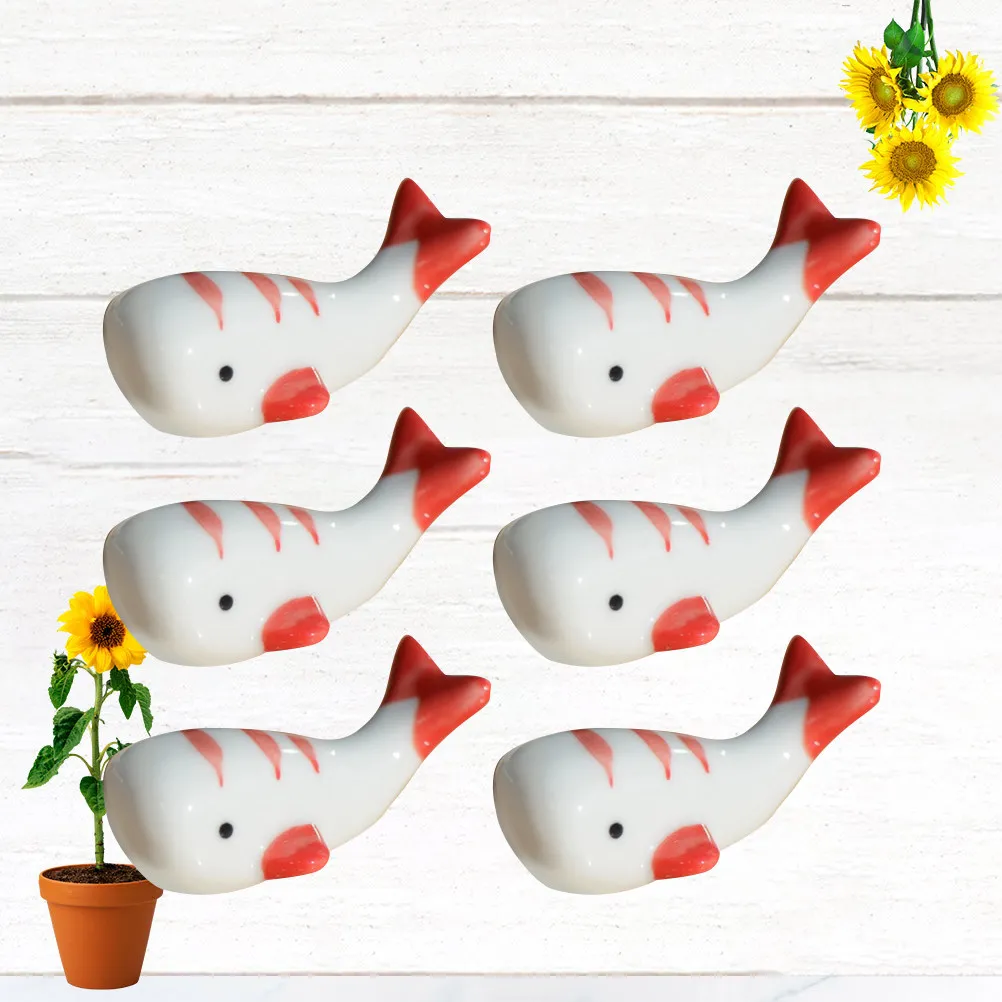 

6Pcs Chopstick Holder Ceramic Whale Style Rest Stand for Knives Forks Spoons Home Dining Decoration Cute Table Accessory Red