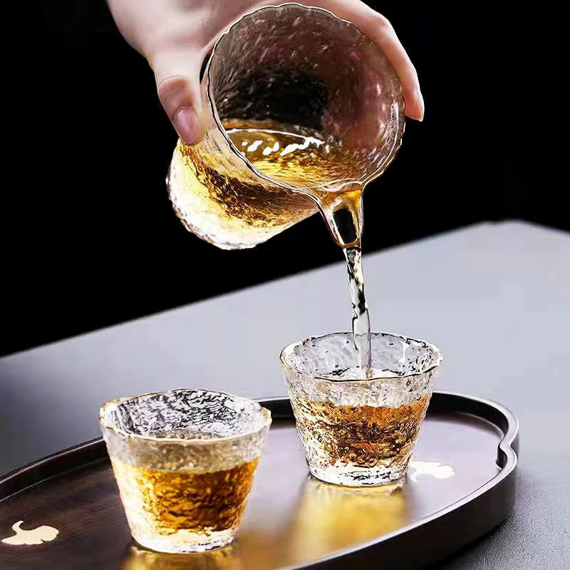 High Quality Hammer Glass Tea Set Japanese Teapot Chinese Kung Fu Tea Ceremony Mugs Coffee Cups Glass Mug Gaiwan Teaware Pot