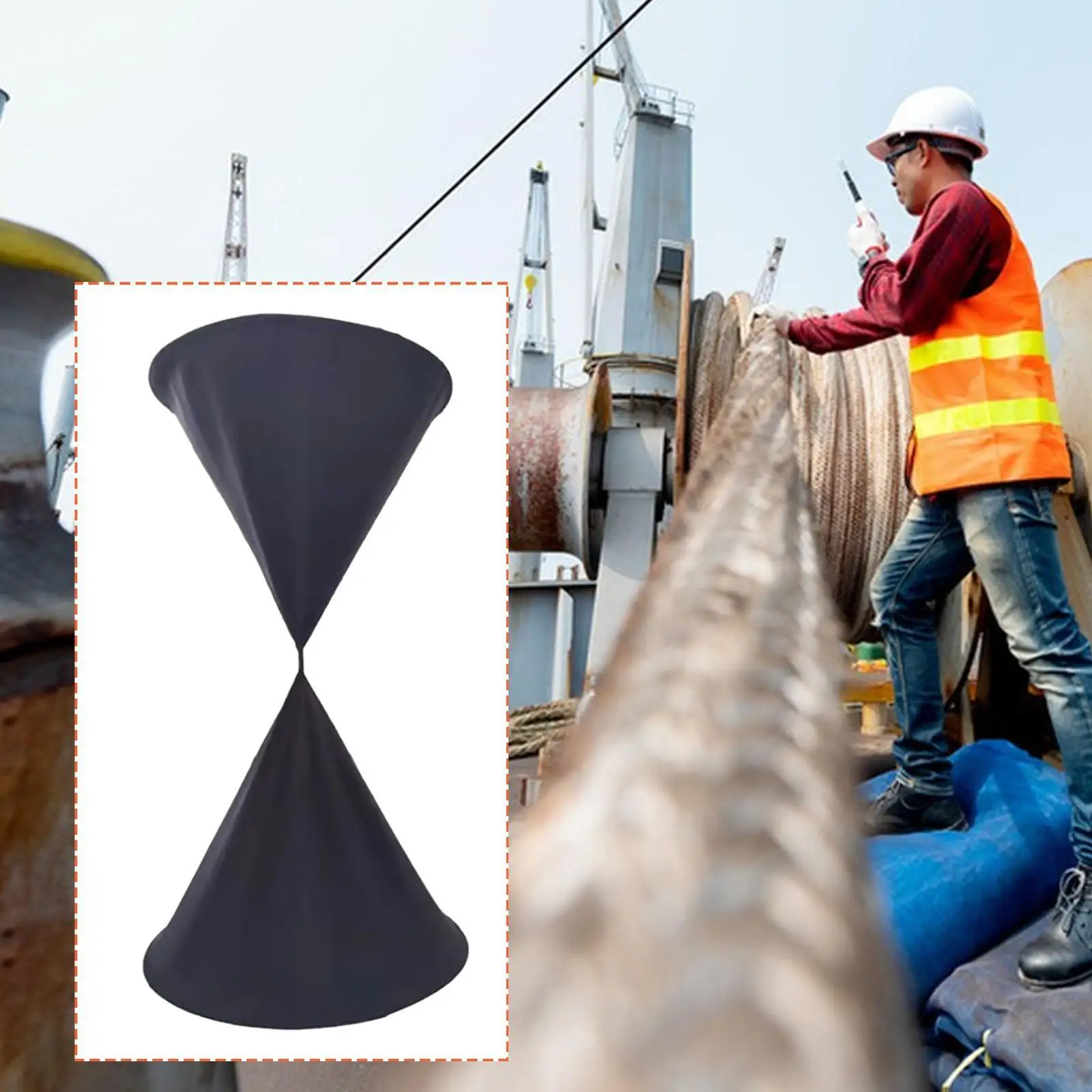 Marine Daylight Signal Canvas Anchor Shape Indicator Black Cone for Vessel Docking and Navigation