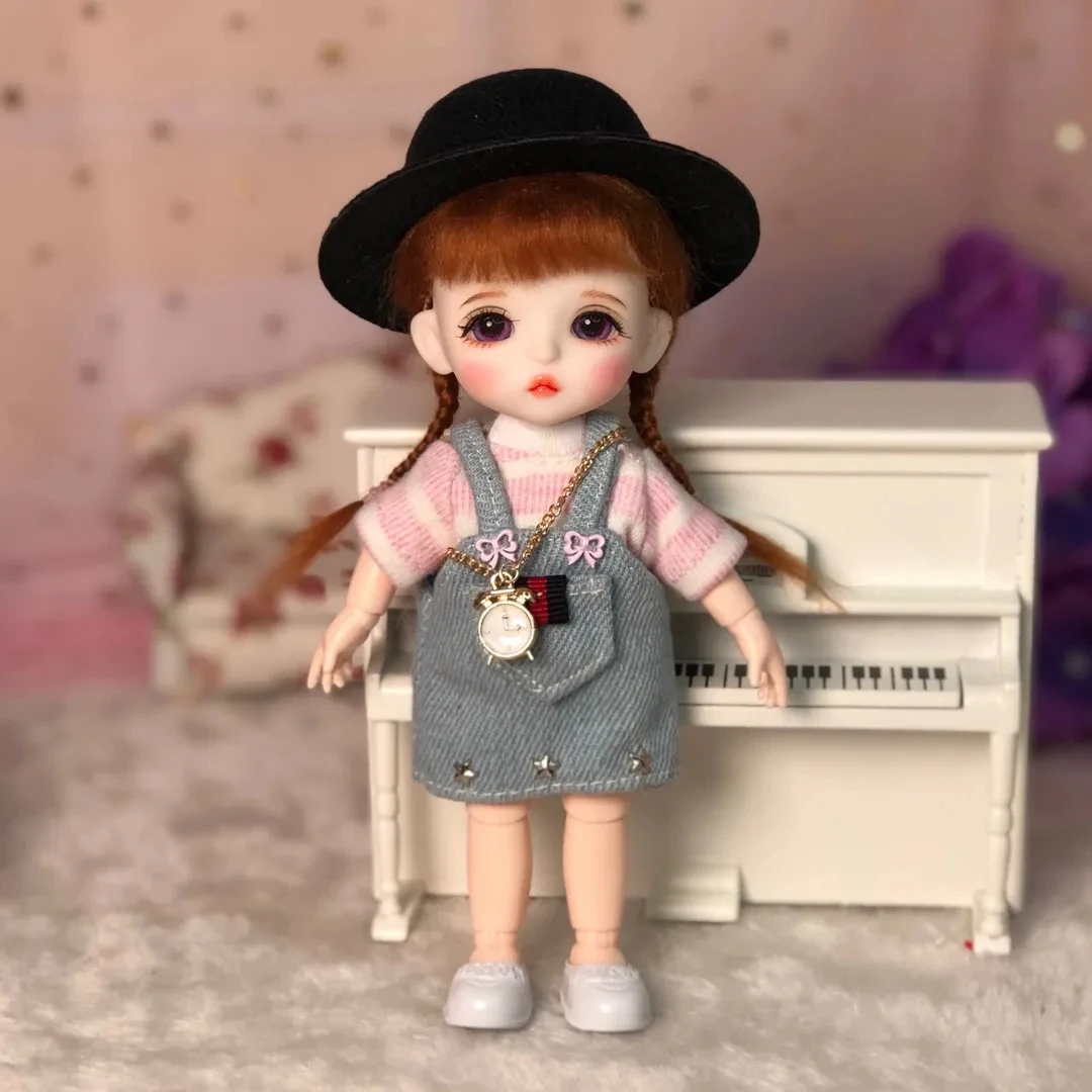 17CM BJD Búp Bê Dễ Thương Handmade Trang Điểm Mini Bóng Khớp Búp Bê Thời Trang Đẹp Hộp 1/8 DIY Trang đồ Chơi Cho Bé Gái Tặng