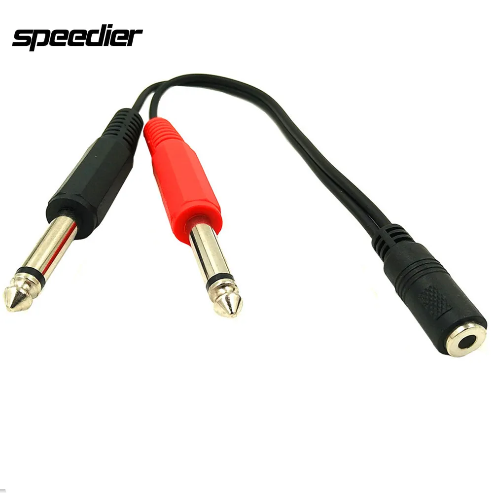 

Audio Socket Adapter Cable 3.5mm Female Plug to Dual 6.35mm TRS Mono Male Jack 20cm/1m/1.5m Lengths for Audio Equipment Connecti