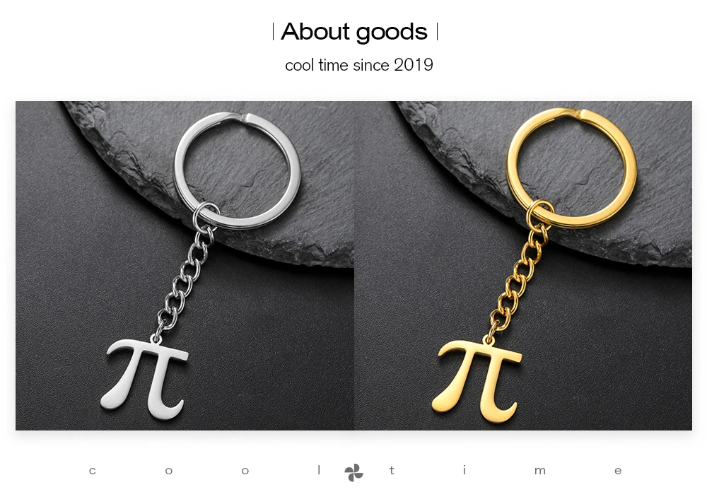 COOLTIME Mathematischer Pi-Symbol-Anhänger, Schlüsselanhänger, Edelstahl, 3.14, Mathe-Schild, Schlüsselanhänger, Schmuck, Geschenk für Mathe-Liebhaber, Lehrer – Detail 5