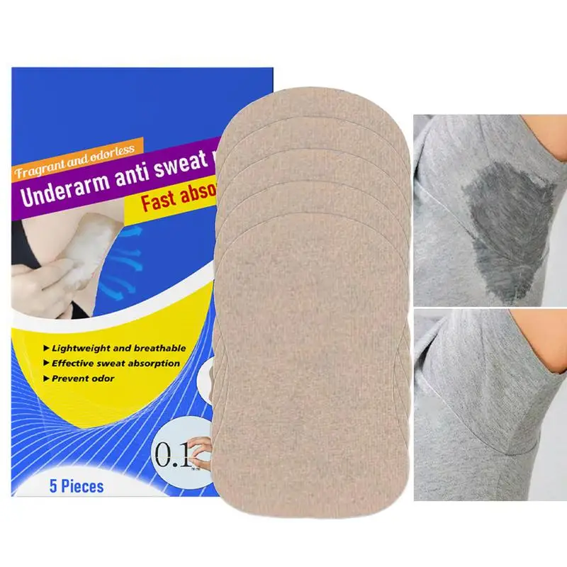 

5pcs Sweat Pads Underarm Dress Clothing Armpit Care Sweat Pad Shield Quick Absorb Guard Reduces Odor Deodorant Clothing Pads