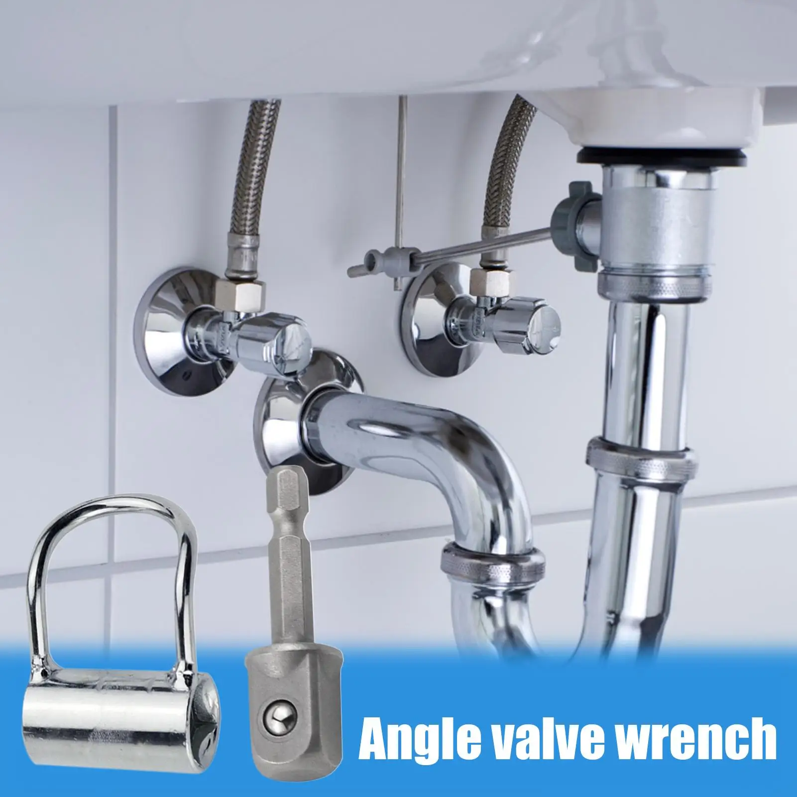 Angle Stop Tool Angle Stop-on Wrench Water System Maintenance Hand Tool For Tight Space Bathroom Toilet Under Sink Kitchen