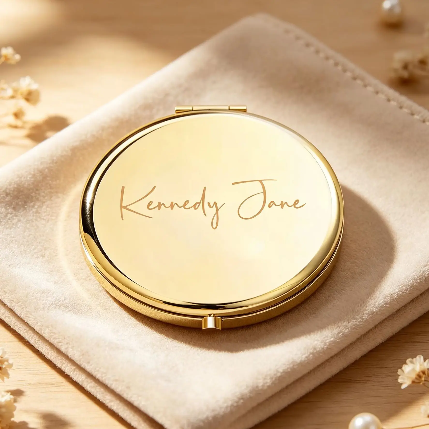 Personalisierter Text, Lasergravur, Spiegel mit Namen, Make-up, modischer, individueller Spiegel, Hochzeitsgeschenke, Geschenke zum Muttertag