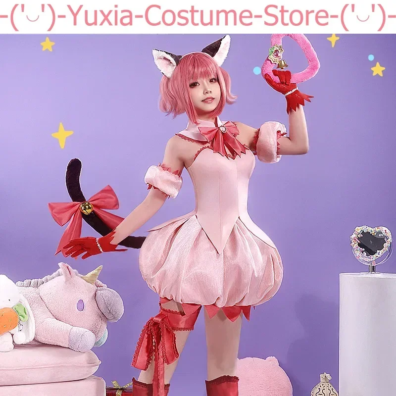 Anime! Tokyo Mew Mew Momomiya Ichigo Magic Girl Pink Dress Elegant Uniform Cosplay Costume Halloween Party Outfit Women