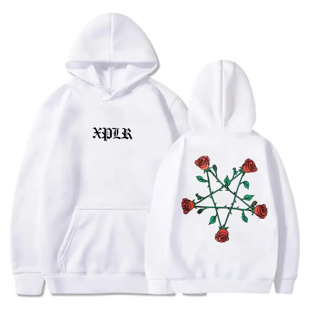

Толстовка с капюшоном XPLR Sam And Colby Pentagram Roses 2024 для пар, уличная одежда с длинными рукавами для женщин и мужчин, модная толстовка с капюшоном Clo
