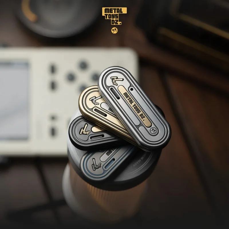 2025 New Dz.TOP-H Ultra-thin Self-locking Structure Mechanical Metal Inlay Process Fingertip Push Card Decompression Toy
