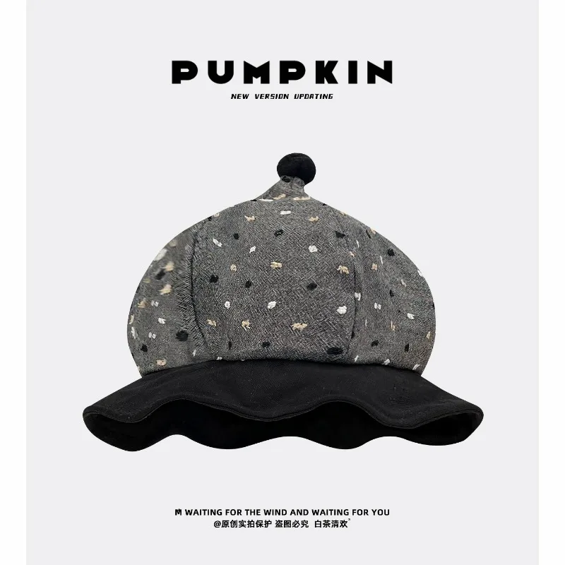 Designer Cute Pumpkin Modelling Bucket Hats for Women Spring Autumn Travel Fashion Versatile Personality Funny Basin Caps Men