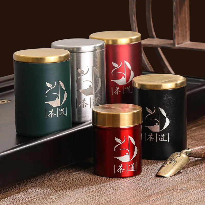 304 stainless steel household sealed box storage jar portable outdoor tea box small canned tea