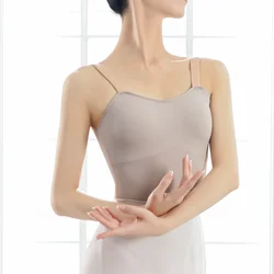 Camisola de baile para adultos, leotardo de Ballet, traje de baño con tirantes anchos de carne, leotardos de gimnasia para mujer