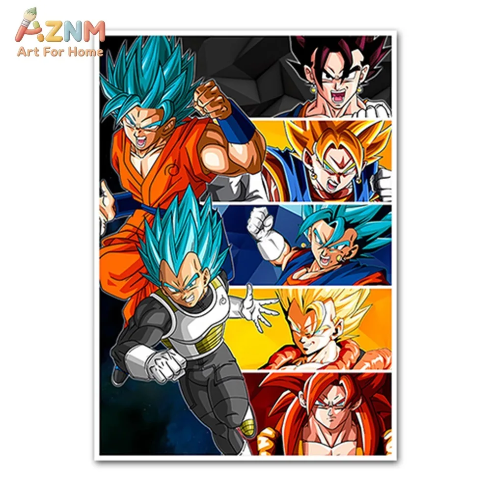 1pc Canvas Anime Dragon Ball Poster Super Saiyan Sun Wukong Sun Gohan Dragon Ball  Peripheral Canvas Painting Frameless