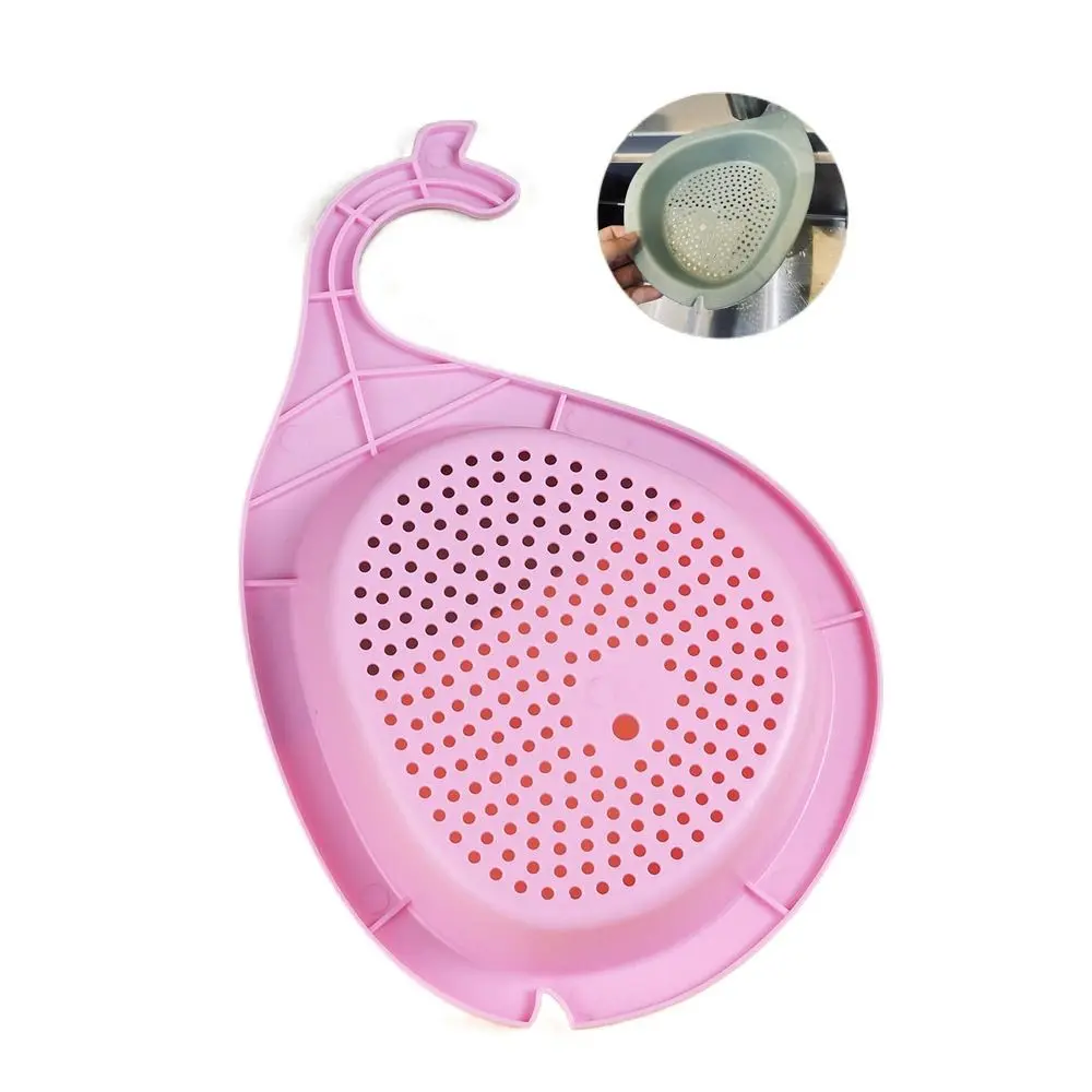 Cartoon Bathroom Sink Drain Basket Dish Plastic Filter Storage Shelf Drain Water Basket Whale Shape Hanging Basket Kitchen Tools