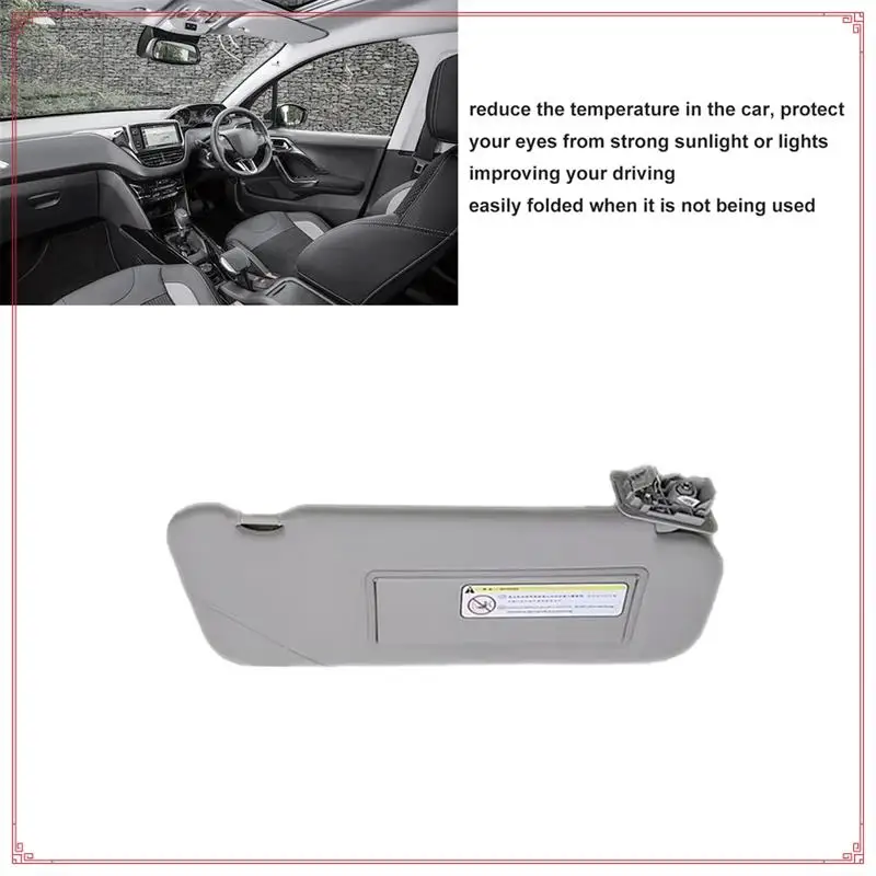 

Car Sun Visor Interior Sunshade For Peugeot 2008 3008 301 308 308S 408 508 Citroen C5 98158119ZQ, 98158116ZQ