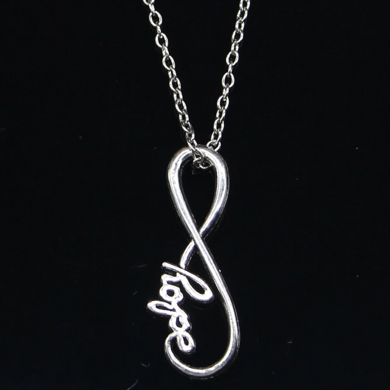 

20pcs New Fashion Necklace 39x15mm Infinity Symbol Hope Pendants Short Long Women Men Colar Gift Jewelry Choker