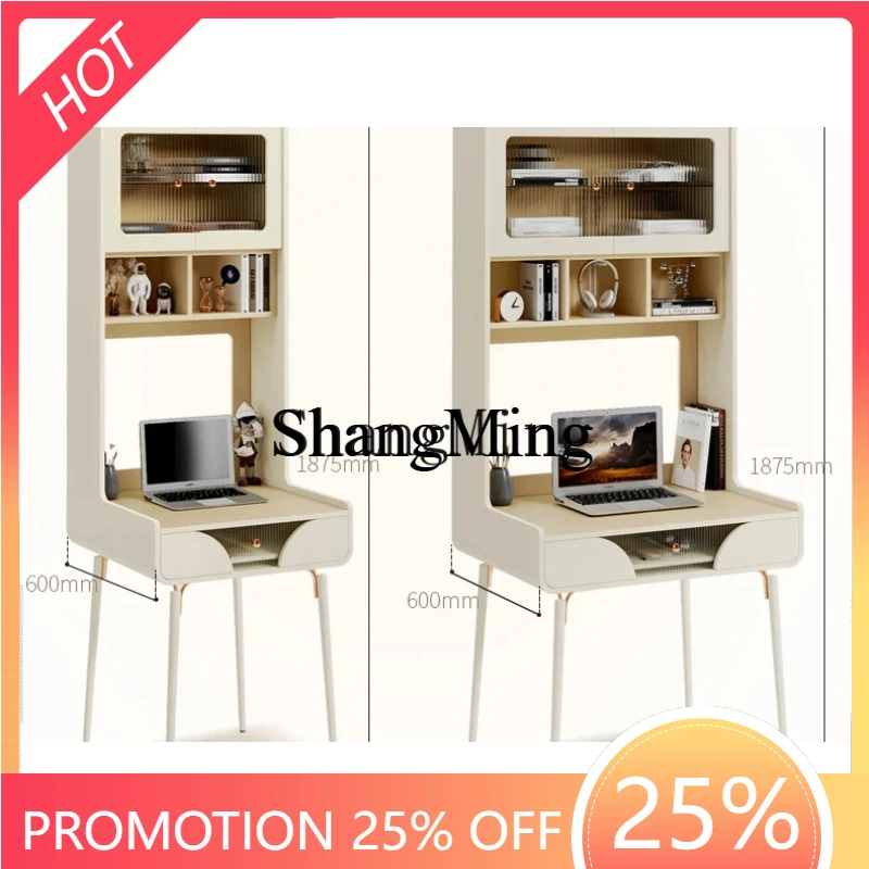 

SM Style Desk and Bookshelf Integrated Small Apartment Bedroom Home Light Luxury Modern Computer Simple Writing Desk