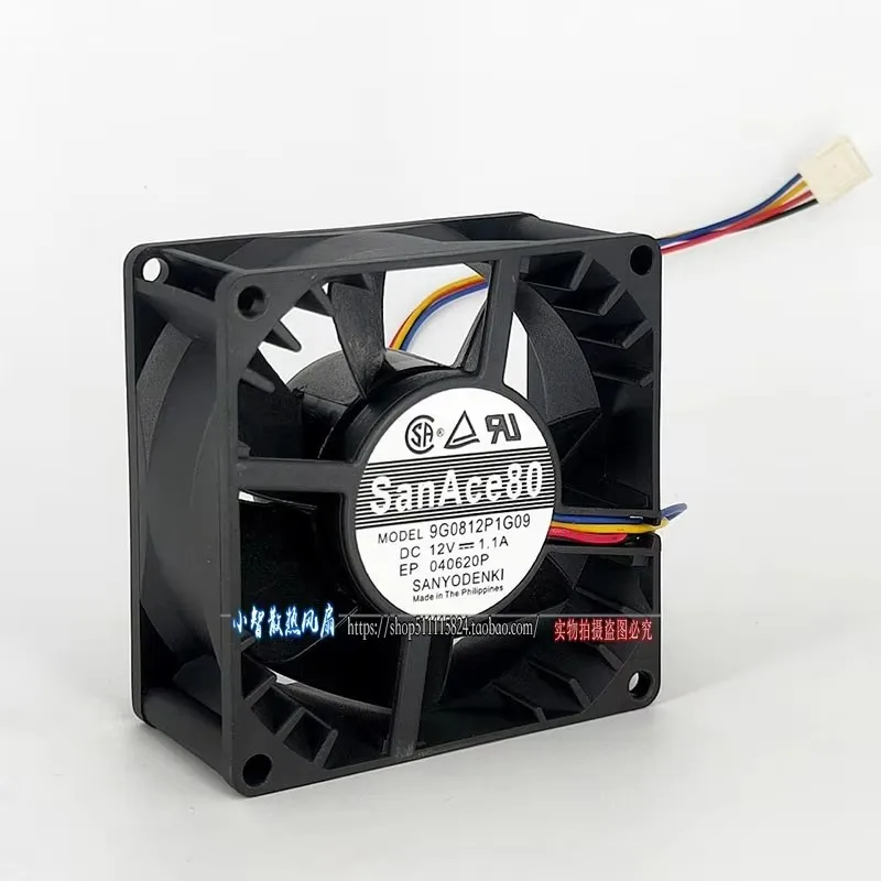 Original 9G0812P1G09 80*80*38MM 8CM 12V 1.1A High Air Volume Temperature Control Server Cooling Fan