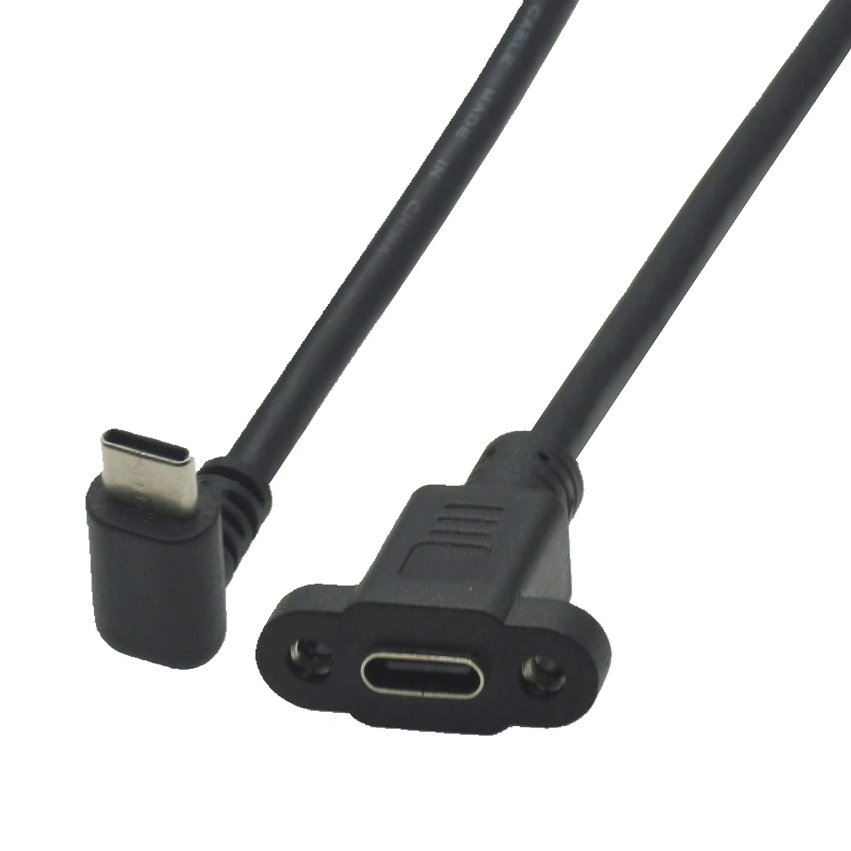 Kabel przedłużający Micro USB Type-C USB 2.0 męski na Mini USB Type-C żeński 5-pinowy, raster 17 mm, z otworami do montażu panelowego na śruby. — zdjęcie produktu 4