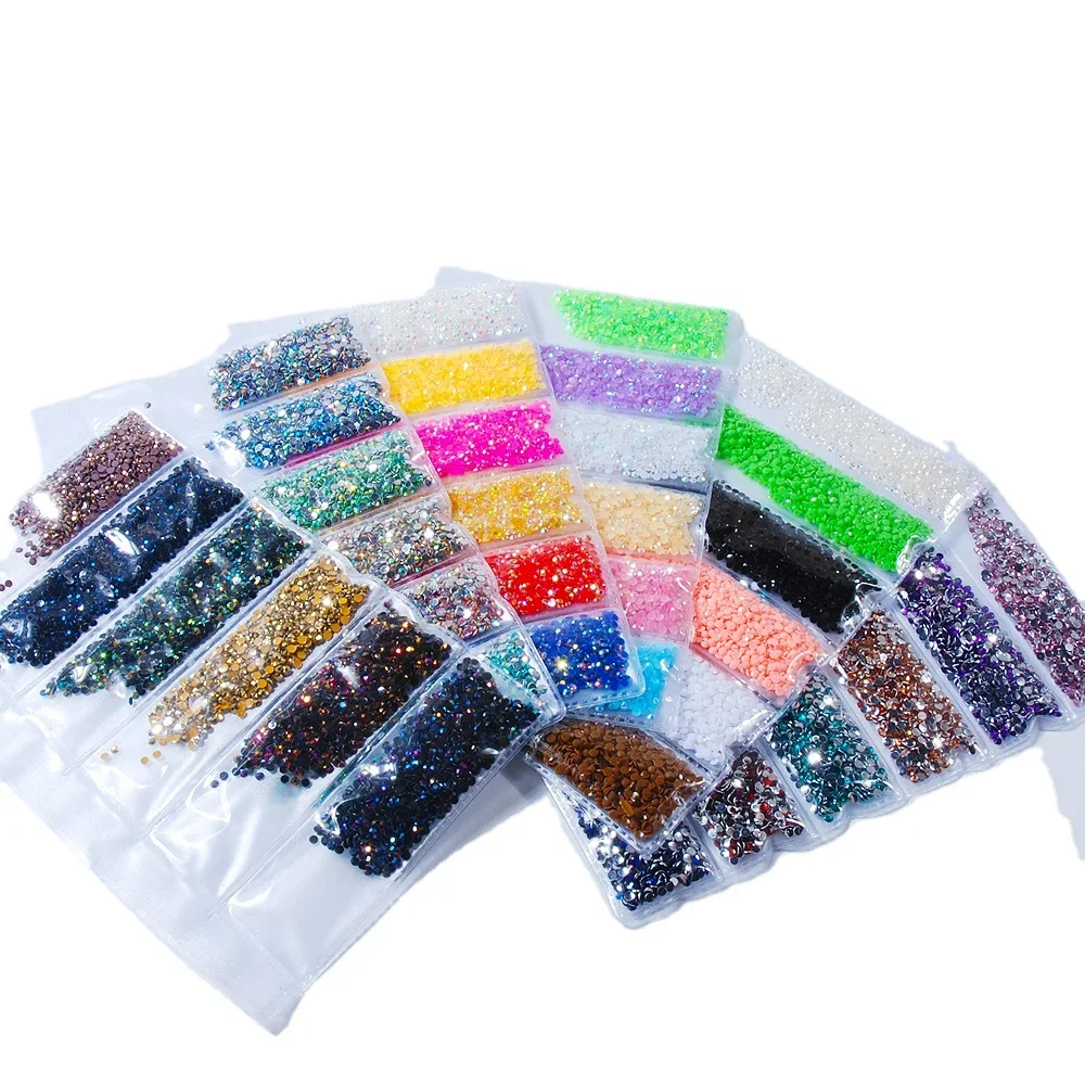 High Quality Flat Back Resin Rhinestones SS6  2mm 6000 Pieces/bag Diy Nail Art Decorative Accessories