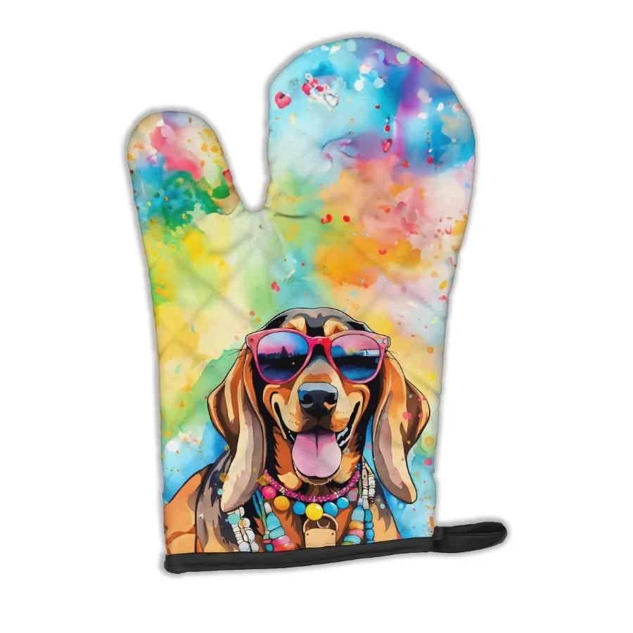 

Doberman Pinscher Hippie Dawg Варелка для духовки Термостойкая толстая варежка для духовки для горячих сковородок и духовки Кухонная варежка для защиты рук приготовления пищи