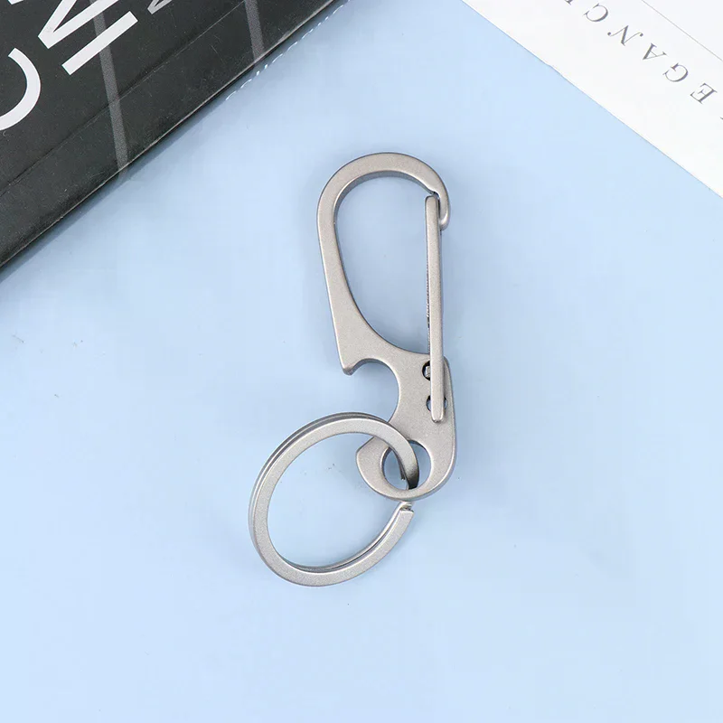 1 قطعة سبائك التيتانيوم حلقة تسلق في الهواء الطلق متعددة الوظائف المفاتيح الخصر سلسلة معلقة حلقة مشبك فتاحة الزجاجات البيرة EDC أداة #1