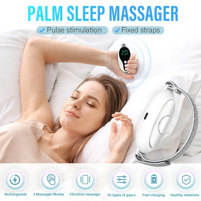 

For Insomnia Stress Anxiety Relief Palm Pulse Massager Microcurrent Sleep Aid Device Sleep Aid Machine Sleep Instrument
