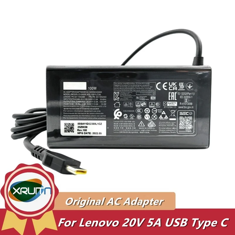 

Original 100W AC Adapter Charger For Lenovo ThinkBook 20V 5A TYPE-C ADL100YDC3A ADL100YCC3A ADL100YAC3A YOGA Laptop Power Supply