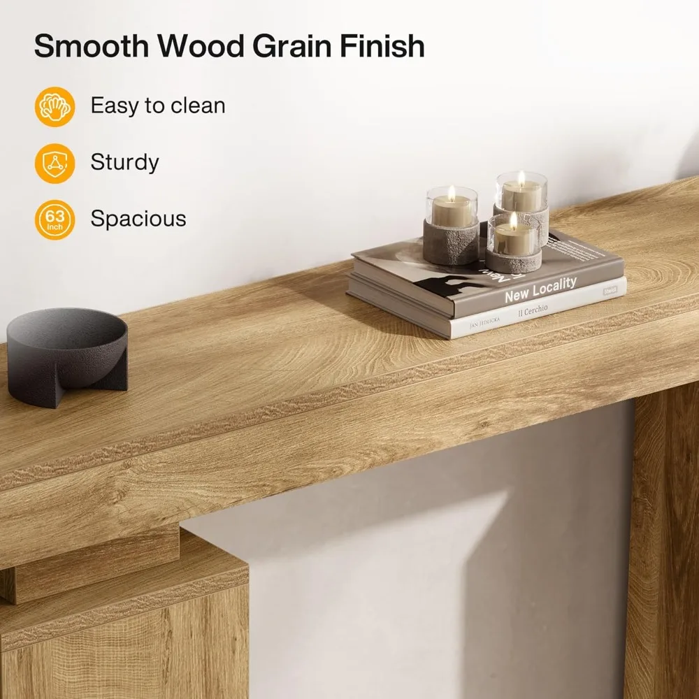 63 طاولة كونسول للمزرعة للمدخل، خلف الأريكة، حامل بهو خشبي، أثاث المدخل الحديث
