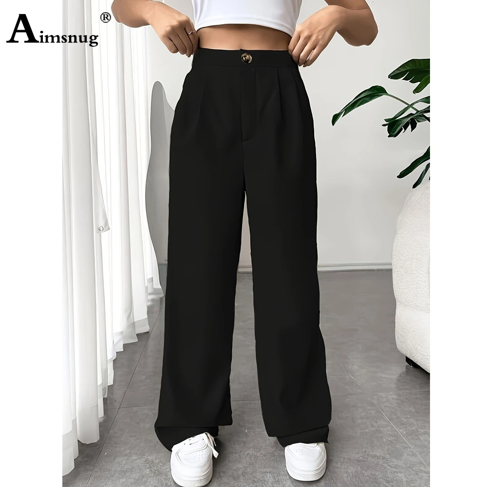 2025 Women Elegant Straight Leg Pants Solid Gray Pink Formal Party Trousers Plus Size Womens Casual Elastic Waist Suit Pants New