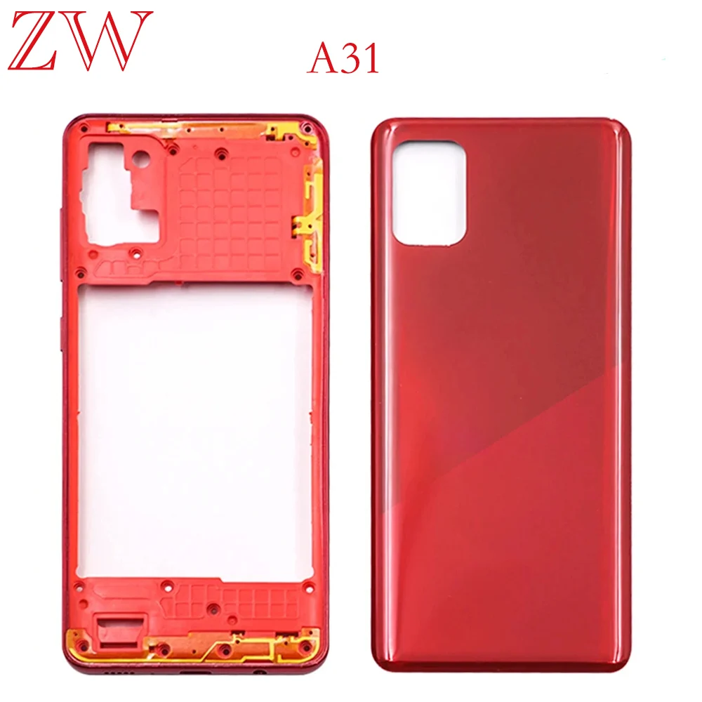 For Samsung Galaxy A31 A315F A315G A315N A315 Full Housing Middle Frame A31 Battery Back Cover Rear Door With Adhesive Replace