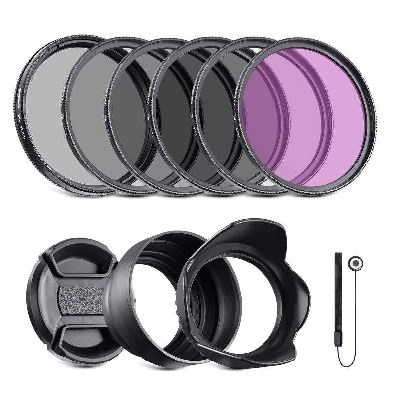 

NEEWER 82mm ND Filter Kit and Lens Accessories ND2 ND4 ND8 UV FLD CPL (Circularly Polarized) Filter Kit with Lens Cover