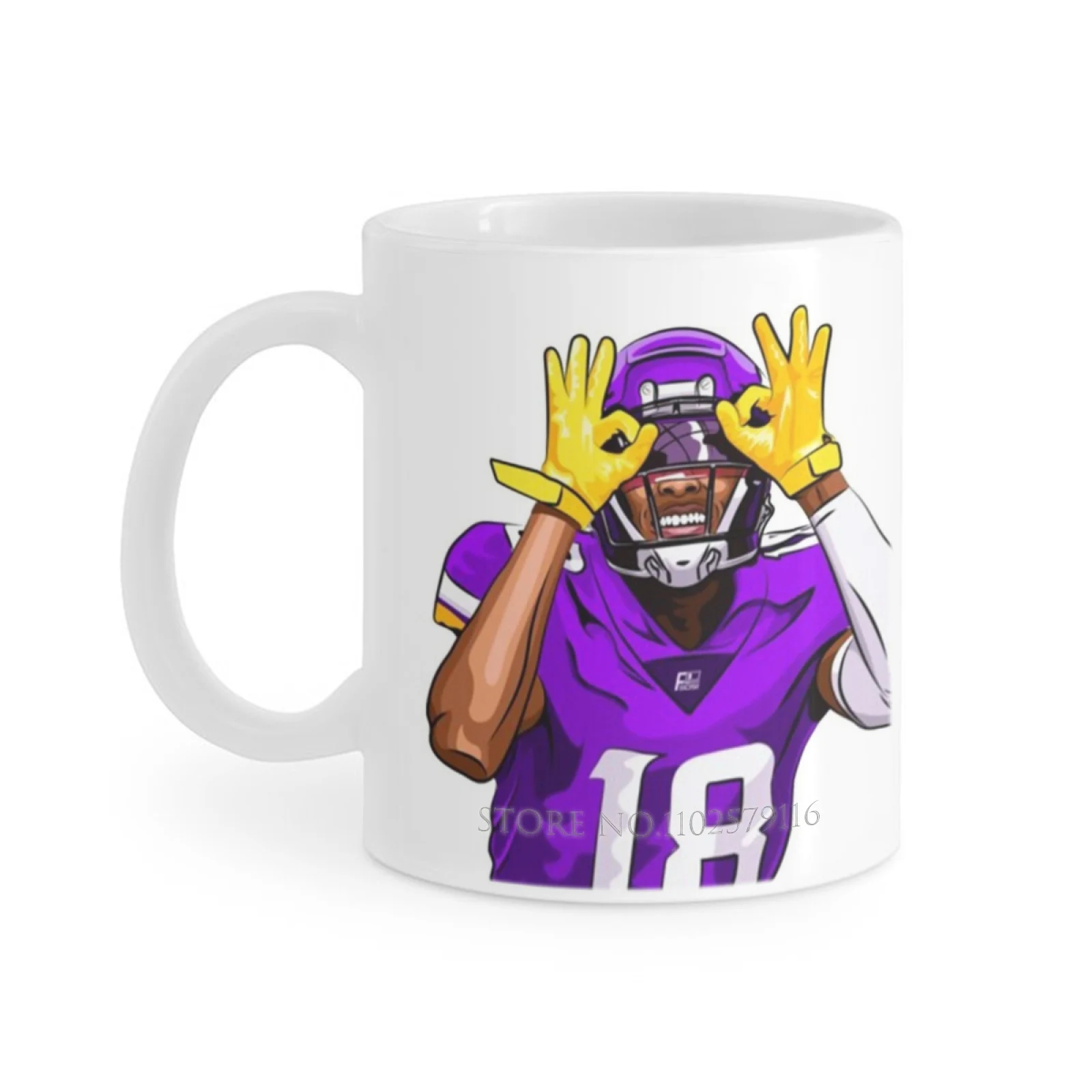 Justjeffrsn White Mug Coffee Cups Gift 11 Oz Mug Milk Tea Mug Justin Jefferson Jefferson Vikings Griddy Griddy Dance Minnesota