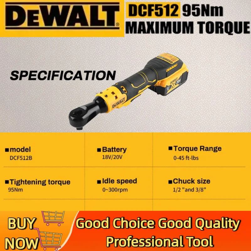 ديوالت DCF512 1/2 بوصة فرش السقاطة الزاوية اليمنى وجع LED سائق لاسلكي متغير السرعة مفتاح الطاقة 20 فولت أدوات كهربائية