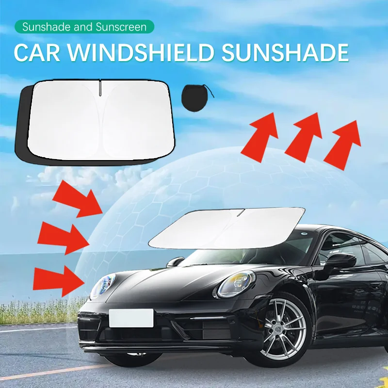 Car Sun Visor For Porsche 911 GT3 Front Windshield Sunshade Heat Insulation Summer Cooling Auto Accessories Physical cooling