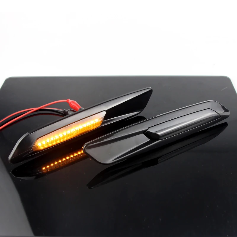 2pcs For BMW 1 3 5 Series F30 E90 E91 E92 E93 E46 E60 E61 2003-2010 Dynamic Amber 12V LED Side Marker Lights Turn Signal Lamp