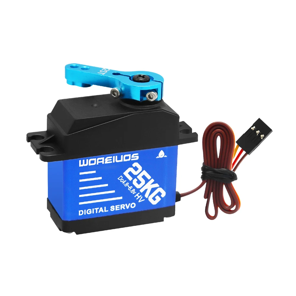 25kg Digital Servo with 25T Servo Arm Waterproof RC Servo Metal Gear Digital Servo for 1/10 1/8 RC Car for RC Crawler Robot Boat