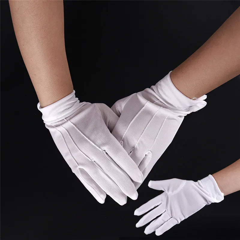 - Hot Sale 1Pair White Formal Gloves White Honor Guard Parade Santa Women Men Inspection