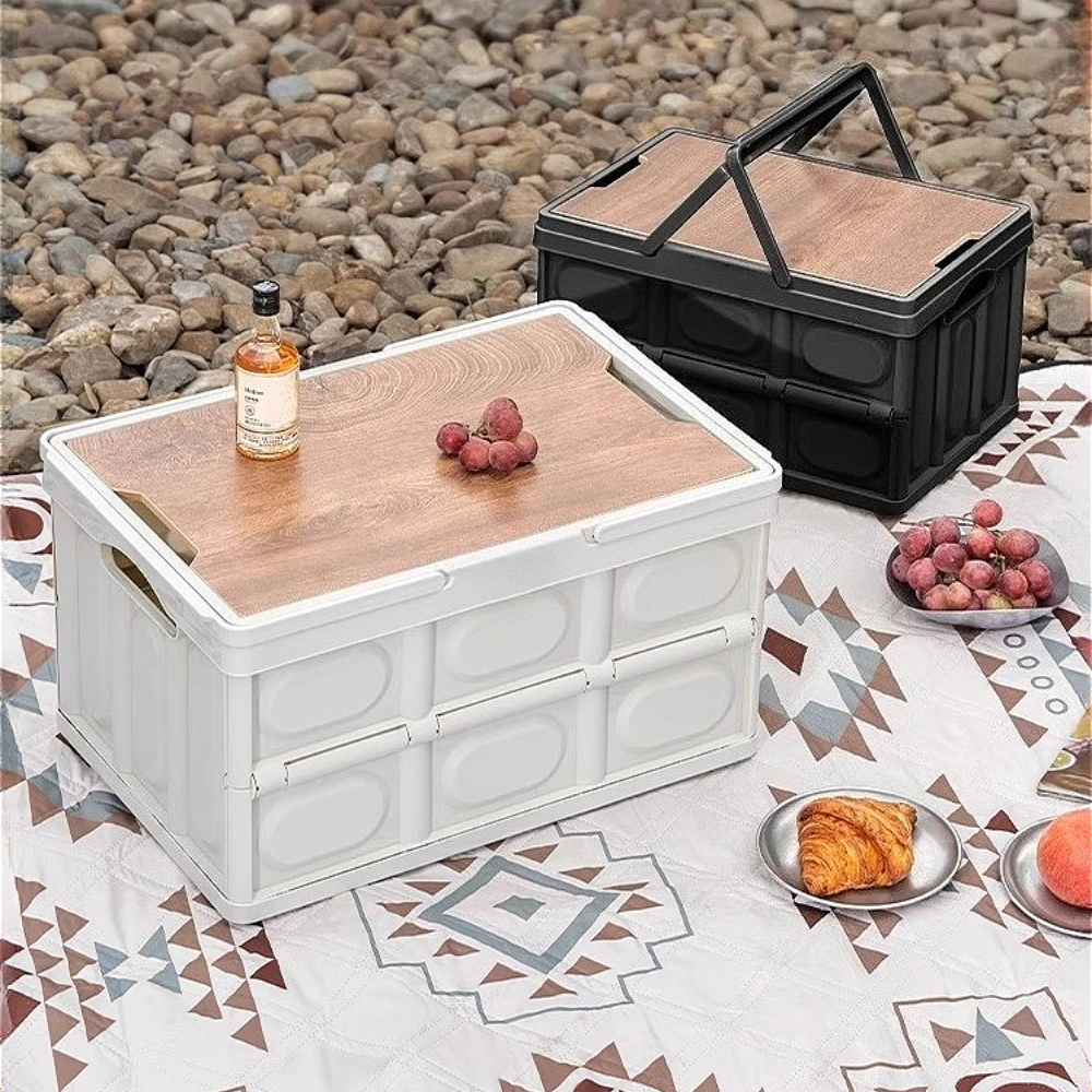 

Outdoor Camping Storage Box Storage Car Box Table Integrated Camping Large Capacity Dual-use Opening Multi-function Folding Box