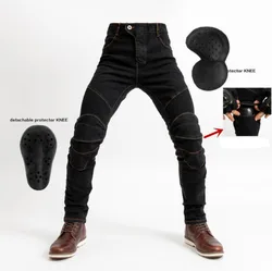 Outdoor four seasons motorcycle wear-resistant casual jeans anti-fall pants off-road riding protection elastic pants