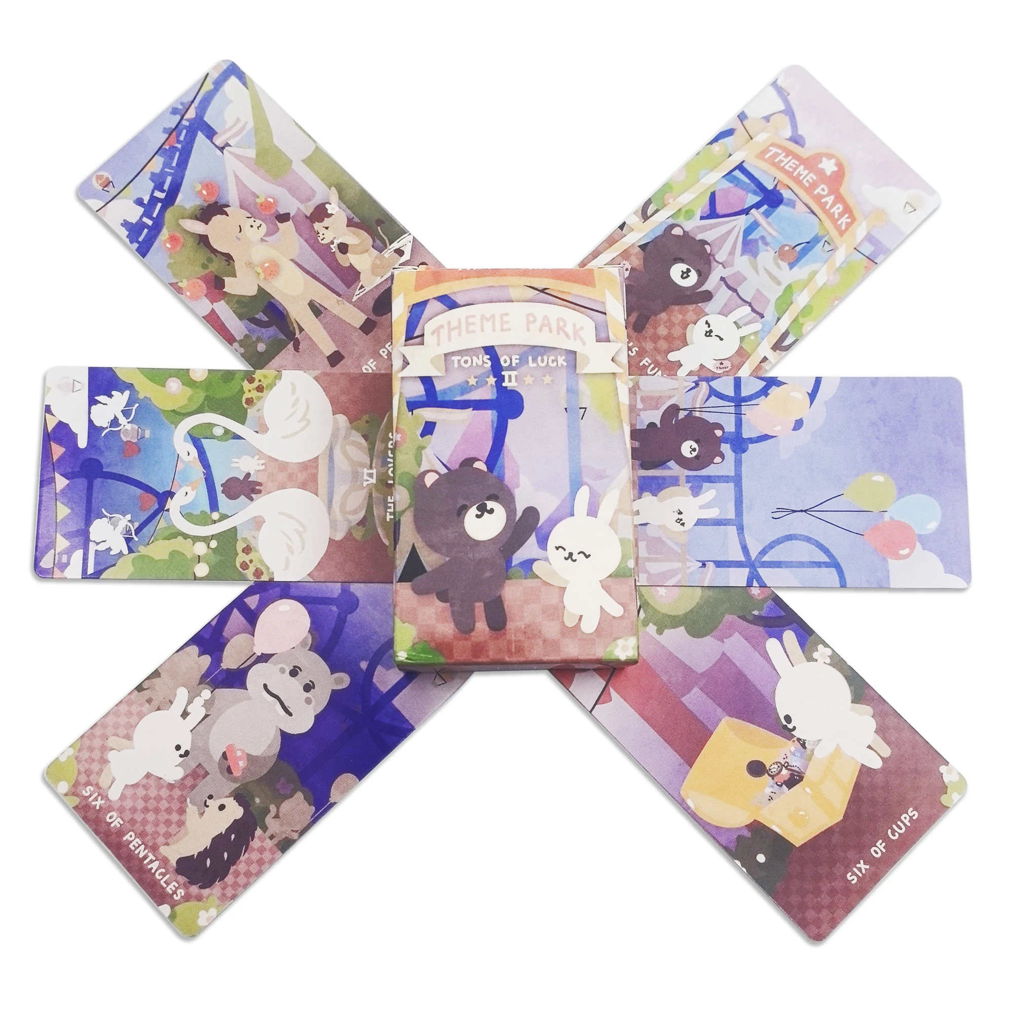 Fun Theme Park Tarot Card Divination Deck Family Party Board Game Fate Card Fortune Telling Game English Version Deck Games