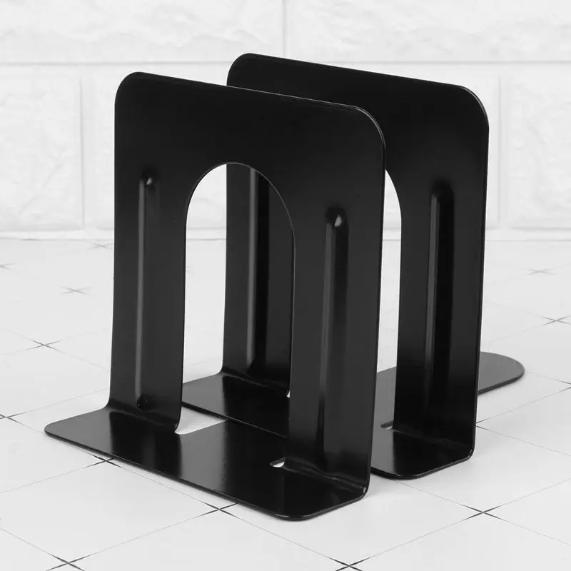 2 Pcs Heavy Duty Bookend Stainless Steel Book Magazine Stand Desk Holder Gift for Student Teacher Women Men