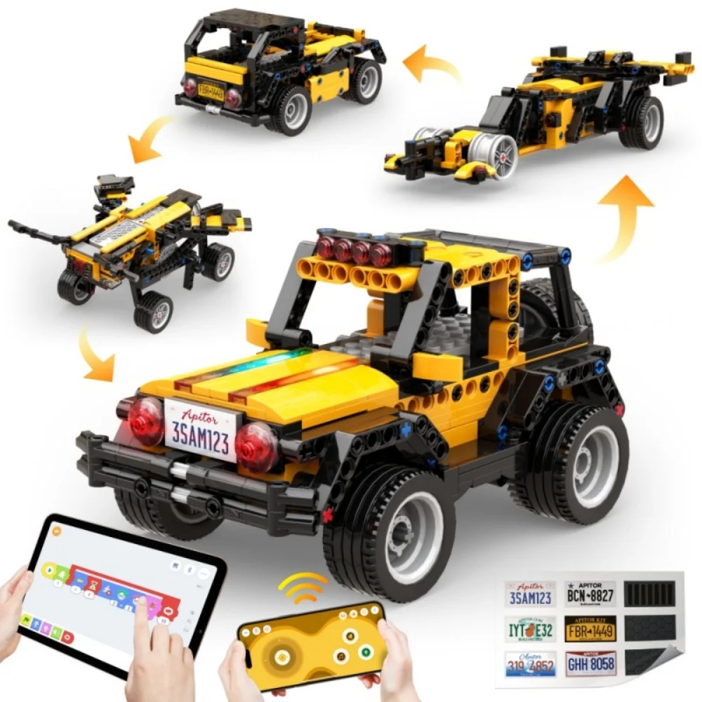 Apitor Robot R 4-in-1 Robot Building Kit APP Remote Control STEM Coding Room Decoration Educational Gifts for Boys Girls Kid 6+