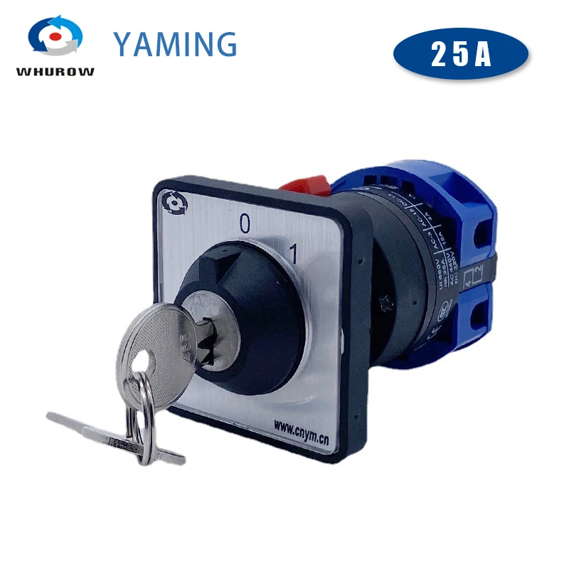 

LW26-25YS3/1S Lock Key 22mm Mounting Size Power Cut-off Safety Anti Misoperation Universal Change-over Rotary Cam Switch