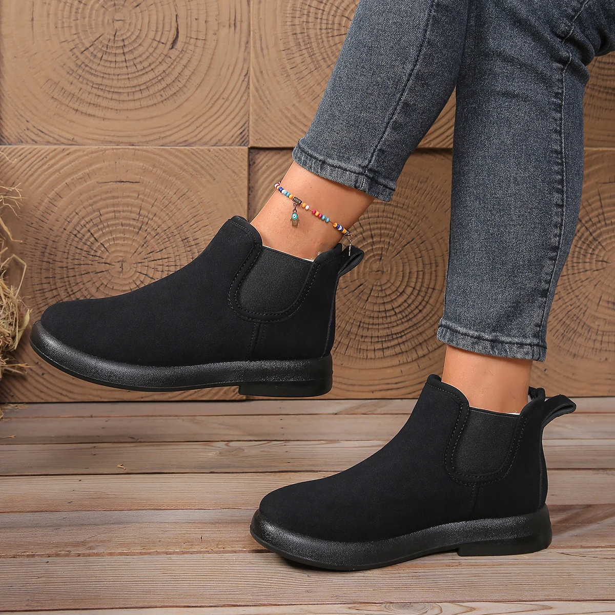 Women's Shoes Foreign Trade Winter Women's Warm Mother Shoes Flat Comfortable Short Boots Non-Slip Snow Boots Free Shiping Shoe