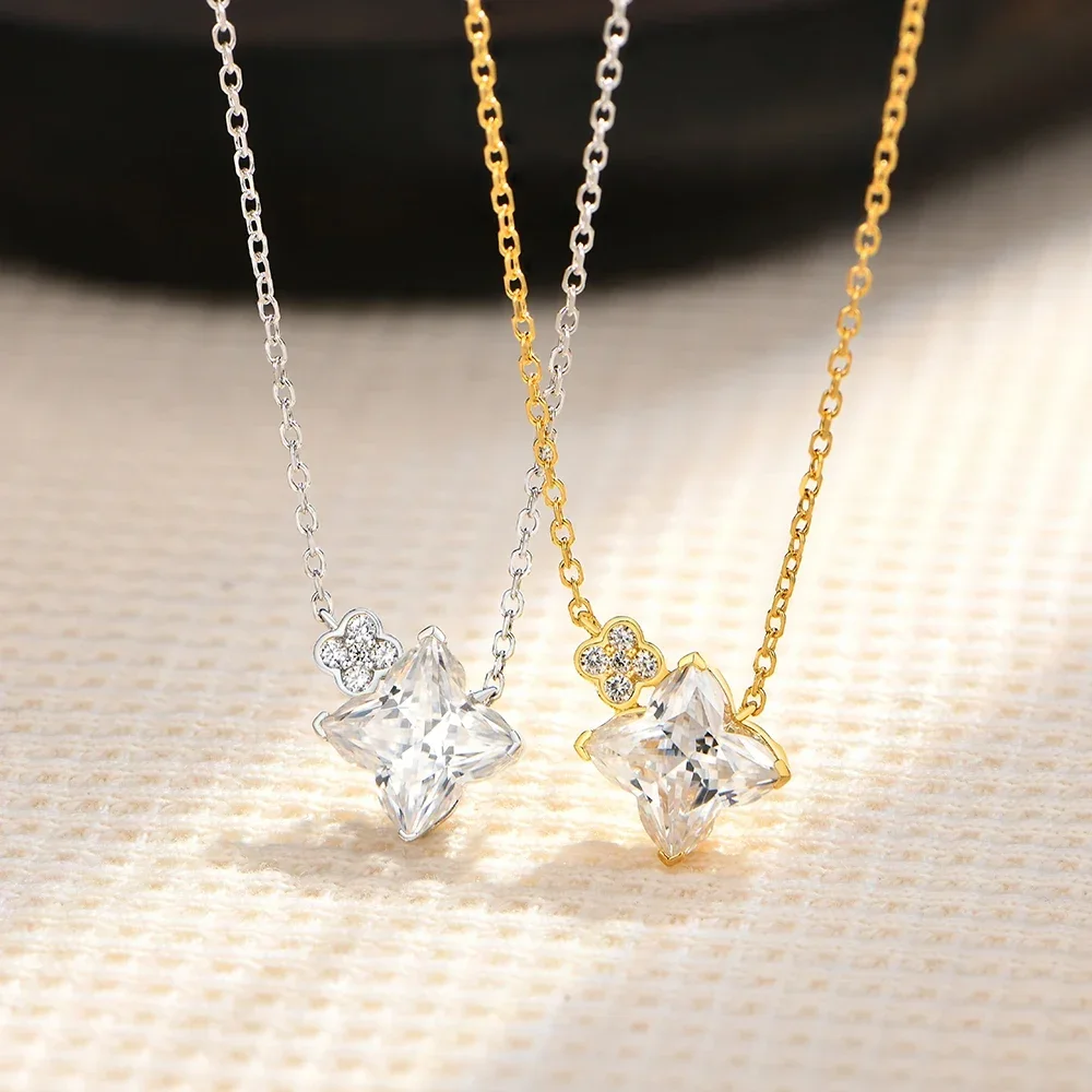 NASIA Clover DVVS1 Moissanite Necklace for Women S925 Sterling Silver Adjustable 40+5cm Pass Diamond Test Valentine Gifts 2026